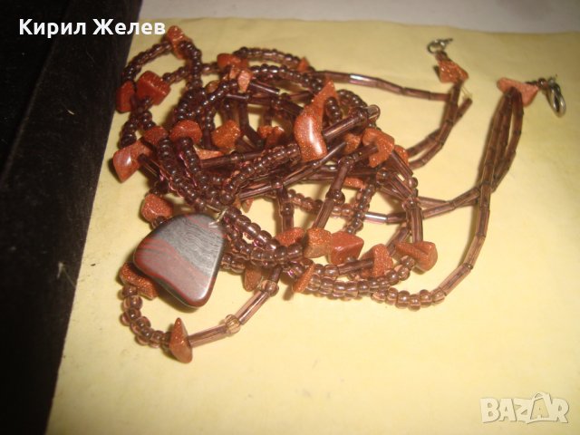 АРТ ХЕНД МЕЙД КОЛИЕ ОГЪРЛИЦА с АВАНТЮРИН и АХАТ 22916, снимка 3 - Колиета, медальони, синджири - 33394791