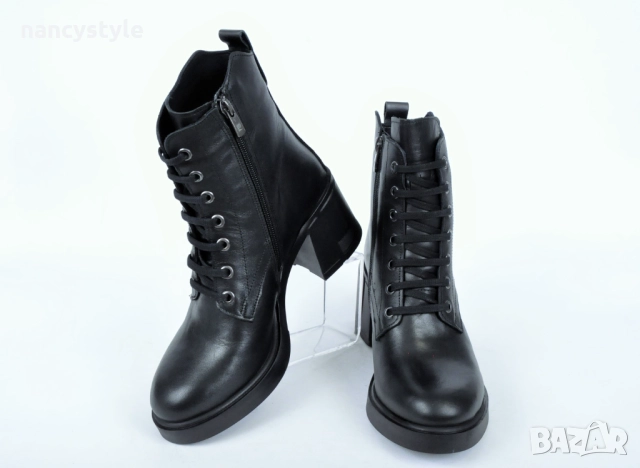 ЗИМА '25'26! Дамски боти от естествена кожа на ток, снимка 2 - Дамски боти - 51719727