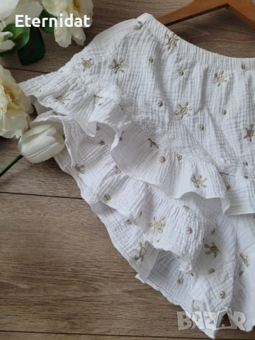 Къси бели панталони с бродерии , снимка 4 - Къси панталони и бермуди - 51010044