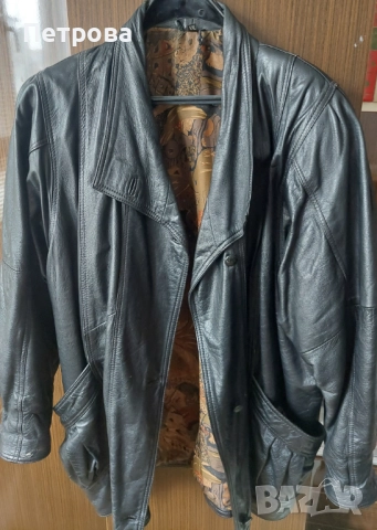 Кожено яке, черно, ново, снимка 5 - Якета - 52446142