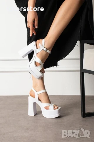 Сандали на ток - бяла кожа - GDK50

, снимка 2 - Сандали - 50634396