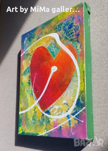 Сърце, картина на платно, арт, снимка 2 - Картини - 52581100