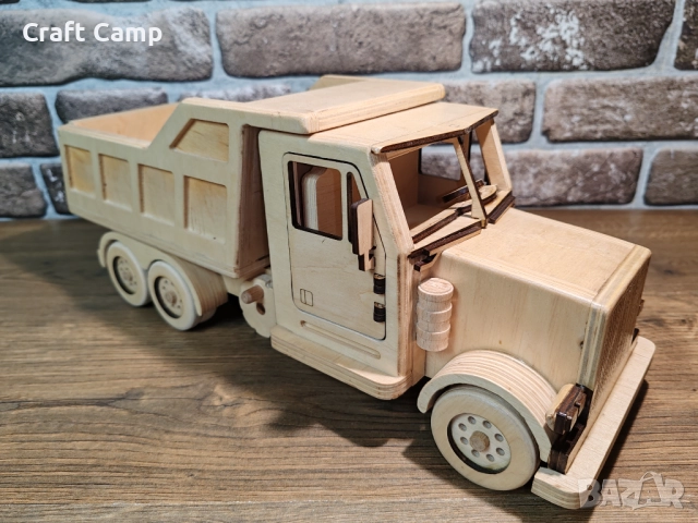 Дървен модел на камион – Самосвал – Craft Camp, снимка 11 - Коли, камиони, мотори, писти - 52736611