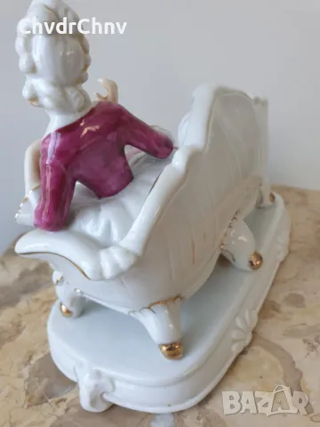 2бр Leonardo Uniart статуетки 20-26см/ЛЕОНАРДО японска порцеланова фигура/дама с кученце/рибарка, снимка 5 - Статуетки - 46924889