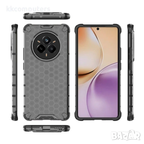 Realme 14 Pro 5G Силиконов Калъф Honeycomb TPU и Протектор, снимка 9 - Калъфи, кейсове - 50745532