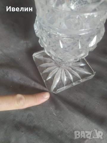 стара кристална ваза арт деко, снимка 5 - Антикварни и старинни предмети - 32815075