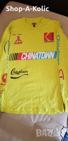 CHINATOWN MARKET NASCAR Long Sleeve Neon Crewneck Sweatshirt 