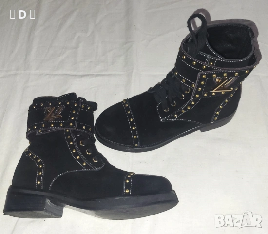 LOUIS VUITTON  боти естествена кожа 37-37,5, снимка 11 - Дамски боти - 53426639