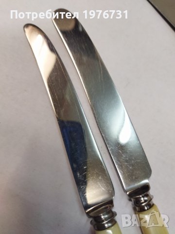 Два стари ножа от прибори за хранене с дръжки от Слонова кост , снимка 5 - Антикварни и старинни предмети - 44118147