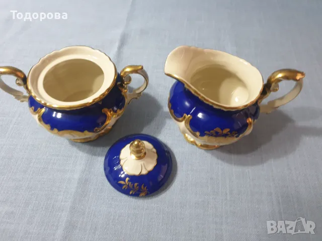 Барокови релефни  големи захарница и латиера Severin Handgemalt, снимка 6 - Сервизи - 48815109