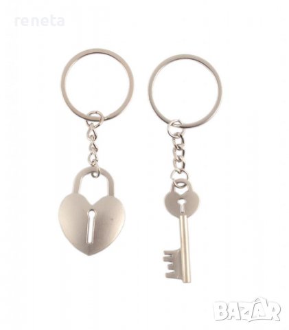 Ключодържател Love, Ключ и Ключалка, Метален, Комплект 2 броя, снимка 1 - Романтични подаръци - 37607114