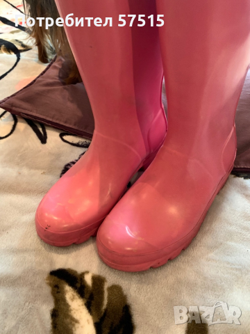 Hunter розови детски гумени ботуши, снимка 12 - Детски боти и ботуши - 36407252