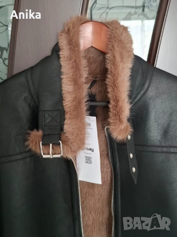 Дамско кожено яке L, снимка 5 - Якета - 53596848