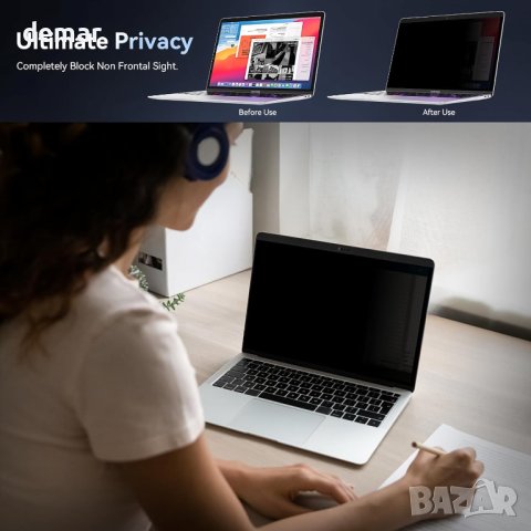 Екран за поверителност за MacBook Pro 13 инча (2016-2022, M1, M2)/MacBook Air 13 инча (2018-2021, M1, снимка 2 - Фолия, протектори - 43311012