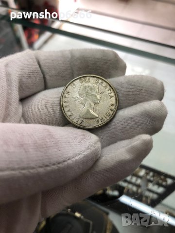 Сребърна монета Канада 50 цента, 1961, снимка 11 - Нумизматика и бонистика - 40503617