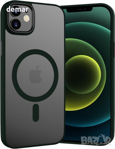 Магнитен калъф WXX за iPhone 12/iPhone 12 Pro, съвместим с MagSafe, 6.1” полупрозрачен зелен