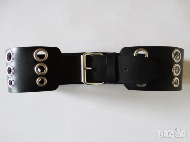 НОВ! Biker Leather Belt Made in Italy Дамски Колан Естествена Кожа Размер М (85см) , снимка 5 - Колани - 26882823