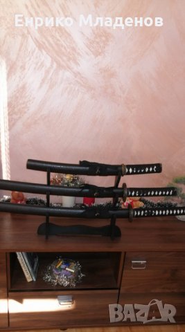 Комплект 3 броя луксозни японски самурайски мечове., снимка 3 - Ножове - 35231616