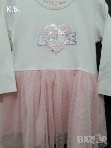 Бебешка рокличка с тюл и пайети р-р 86, снимка 2 - Бебешки рокли - 34721918