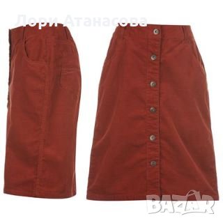 Ежедневен  стил с джинсова пола с предно закопчаване в червено ,внос от Англия, снимка 1 - Поли - 28437473