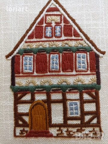 Ретро бродерии с къщи, снимка 2 - Антикварни и старинни предмети - 53527627