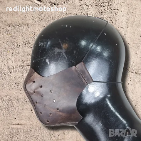 №4325 Мото маска от естествена кожа ръчна изработка, снимка 3 - Аксесоари и консумативи - 42262349