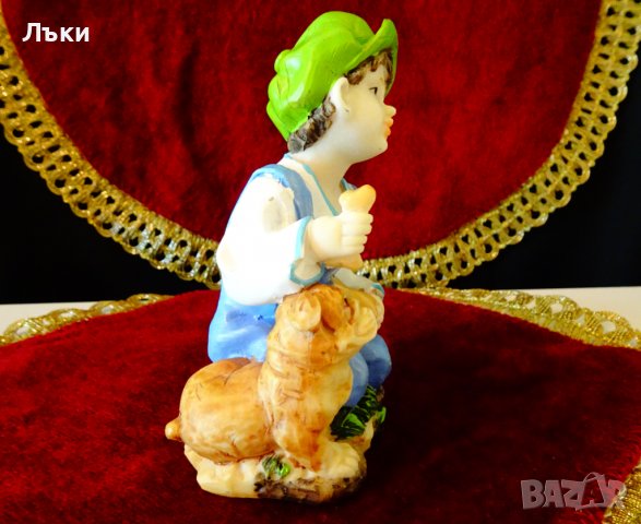 Немска порцеланова статуетка Дете с куче. , снимка 6 - Статуетки - 37120900