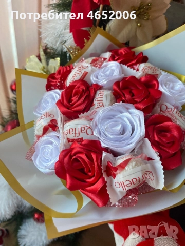 ЛУКСОЗЕН БУКЕТ С РОЗИ И RAFFAELLO – ПЕРФЕКТНИЯТ ПОДАРЪК ❤️, снимка 2 - Подаръци за жени - 52926074