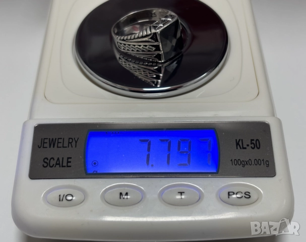 Мъжки Сребърен Пръстен с красив фасетиран камък (проба 925)- 7,8 грама, снимка 11 - Пръстени - 52318853