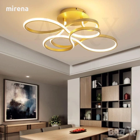 LED лед модерна арт спирална димируема таванна лампа полилей, снимка 5 - Полилеи - 40446810