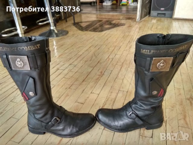 Рокерски кожени ботуши Military combat