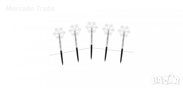 Коледни пръчици Mercado Trade, LED снежинки на батерии, 24см., снимка 2 - Декорация за дома - 34826667