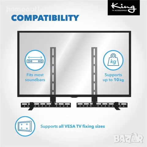 ПРОМОЦИЯ Универсална монтажна скоба за звукова лента (Soundbar) UNHO Y360A, снимка 5 - Стойки, 3D очила, аксесоари - 49085224