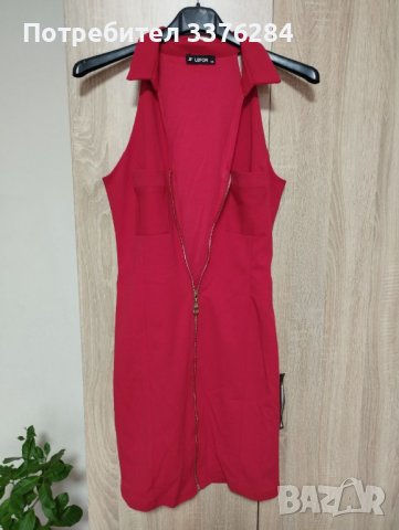 Секси червена рокля с цип, снимка 4 - Рокли - 40572082