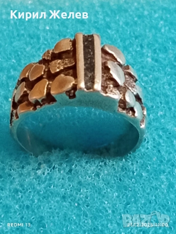 Сребърен пръстен с текстуриран дизайн много красив стилен 28257, снимка 6 - Пръстени - 52863949