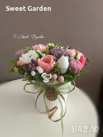 Аранжировки от ароматни сапунени цветя, снимка 7 - Изкуствени цветя - 53402237