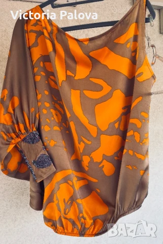 HAUTE  COUTURE дизайнерска блуза MISCHALIS коприна, снимка 8 - Корсети, бюстиета, топове - 51029162