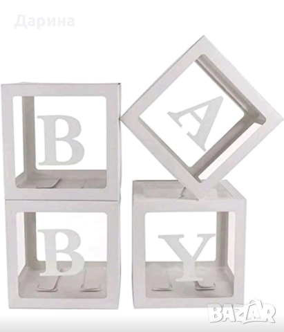 Кутии за балони с надпис ONE или BABY , снимка 3 - Други - 42351944