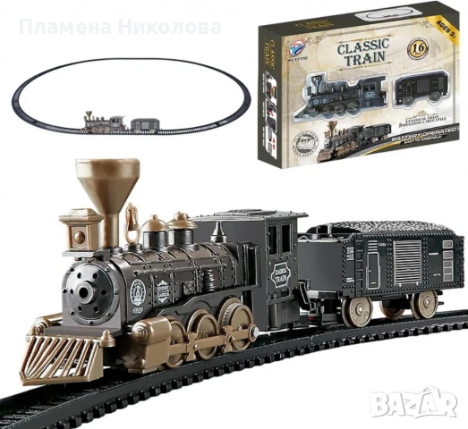 Класически ретро влак с релси - 16 части, снимка 1