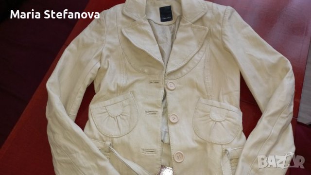 Бежово сако естествена кожа , снимка 2 - Якета - 37747290