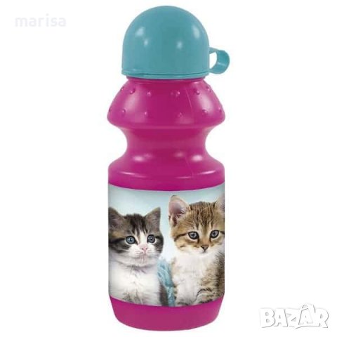 Бутилка за вода Cleo & Frank 21, с капачка, котки Код: 068401, снимка 1 - Други - 37376796