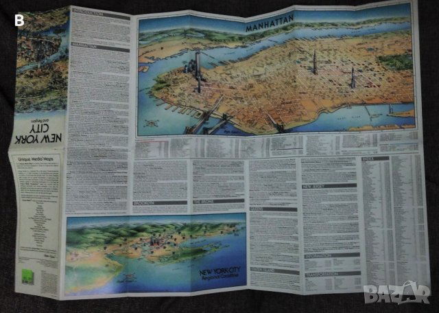 Рисувана карта на Ню Йорк и региона от 2000г., снимка 4 - Други - 33166402