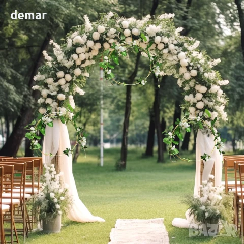 Комплект от 8 флорални обръча с диаметър 30 ​​см за маса с дървена основа и свещ, снимка 7 - Декорация за дома - 50591162