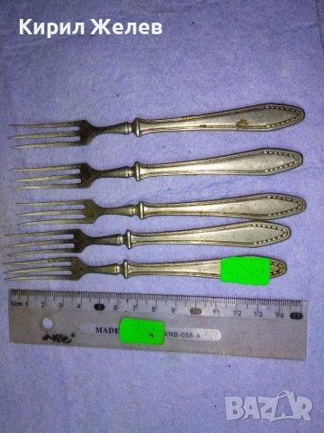 Лот 5 СТАРИННИ ALPACCA Сребърна СПЛАВ АРИСТОКРАТИЧНИ НЕМСКИ ДЕСЕРТНИ ВИЛИЧКИ с МАРКИРОВКА 42190, снимка 9 - Антикварни и старинни предмети - 43807086