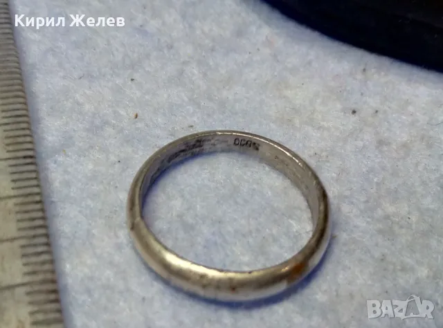 СТАРА КЛАСИЧЕСКИ МОДЕЛ СРЕБЪРНА ХАЛКА ПРЪСТЕН СРЕБРО S800 РЪЧНА ИЗРАБОТКА АНГЛИЯ 48584, снимка 9 - Антикварни и старинни предмети - 49704400