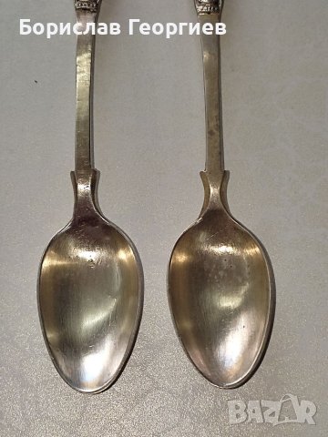 Две стари сребърни лъжички, снимка 4 - Колекции - 40480588