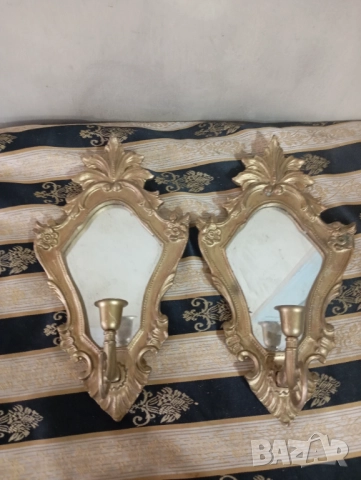 Винтидж свещници за стена комплект, снимка 2 - Други ценни предмети - 52342052