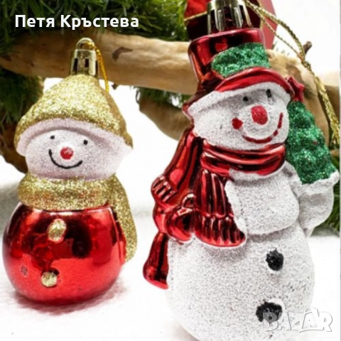 Коледен комплект украса 8 броя – Червени и бели висулки  Premium Collection, снимка 9 - Декорация за дома - 52578001