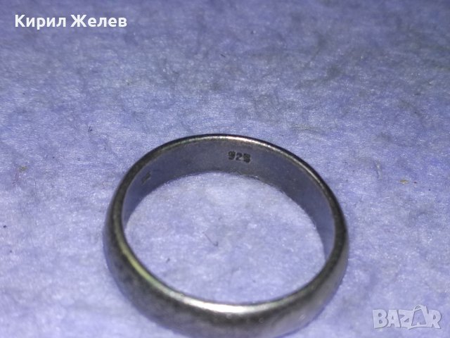 СТАР АНГЛИЙСКИ СРЕБЪРЕН ВИНТИДЖ ПРЪСТЕН ЛАКИРАНО СРЕБРО 925 Тип ХАЛКА РЪЧНА ИЗРАБОТКА 39991, снимка 8 - Пръстени - 43226046