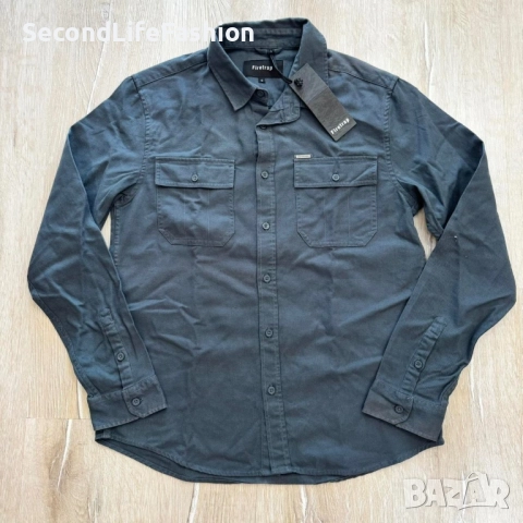 Мъжка риза Firetrap Tanner тъмно сив цвят размер S